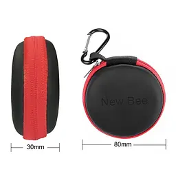 Bluetooth гарнітура New Bee LC-B41 Black з чохлом бездротові навушники з тривалим часом роботи - мініатюра 3