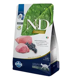 Сухий беззерновий корм Farmina N&D Prime Cat Lamb & Blueberry для дорослих котів (ягня, чорниця), 300 г