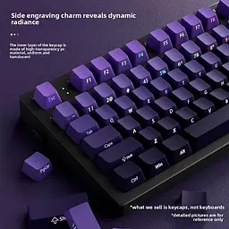 Набір кейкапів PBT Purple Gradient (130+) / Side-engraved / фіолетовий OEM-комплект для ANSI / ISO клавіатур - мініатюра 3
