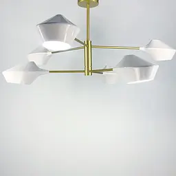 Оригінальна стельова люстра Lumina Deco у золотому каркасі Line.F H 690/6 SGD