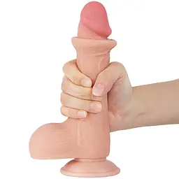 Фалоімітатор 7.5 Sliding Skin Dual Layer Dong LOVETOYS 66-LV317204 103596 - мініатюра 6