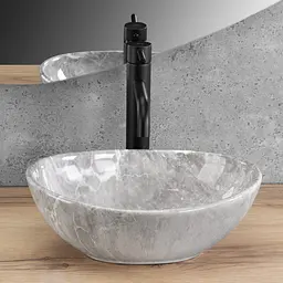 Умивальник Rea Sofia Mini накладний 35x26 см grigio REA-U9237 - мініатюра 5