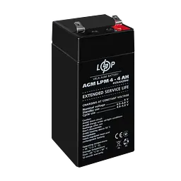 Акумулятор AGM LPM 4V - 4 Ah - мініатюра 4