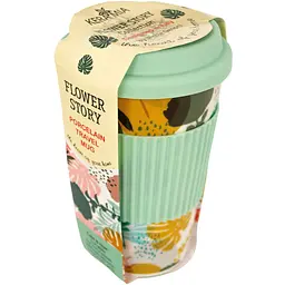Чашка Keramia Flower story із силіконовою кришкою 440 мл бірюзова (21-279-123) - мініатюра 3