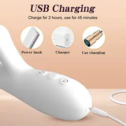 Вібратор для подвійної стимуляції Silicone Vibrator 3 режими обертання та 7 режимів лизання Boss Series 63-00079 101964 - мініатюра 8