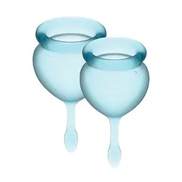 Набір менструальних чаш Satisfyer Feel Good (light blue), 15 мл та 20 мл, мішечок для зберігання Satisfyer IG002194; SO3584 90235
