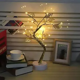 Настільний світильник дерево Бонсай з листям / Нічник з теплим світлом / Декоративний світильник від USB 72 LED - мініатюра 6