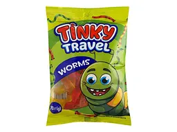Цукерка желейна TINKY TRAVEL 70г "WORMS" NEW