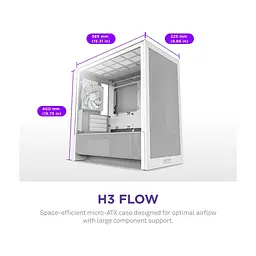 Корпус для ПК NZXT H3 Flow All White (CC-H31FW-01) - миниатюра 2