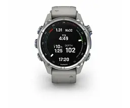 Смарт-годинник Garmin Descent Mk3 43 mm Stainless Steel with Fog Gray Silicone Band (010-02753-04/03) - мініатюра 2