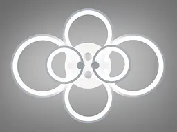 Стельова LED-люстра Diasha 8022/6WH 110W, 6 кілець, 3 кольори світла, Ø58×80 см, диммер, пульт - мініатюра 3