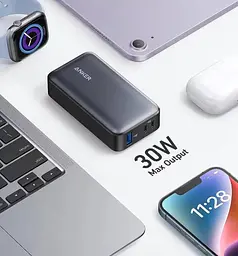 Павербанк Anker 533 10000 mAh 30 W з наскрізною зарядкою та індикатором заряду Повербанк для телефону та ноутбука - мініатюра 6