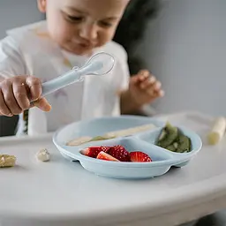 Дитяча силіконова тарілка на три секції із присоскою Baby Ono Блакитний - мініатюра 3