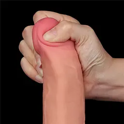 Фалоімітатор Sliding-Skin Dual Layer Dong 8.5'' 22 см тілесний - мініатюра 12