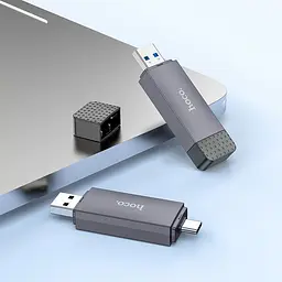 Кардрідер Hoco HB45 Spirit 2-in-1 USB 2.0 Metal Gray (6942007620512) [168993] - мініатюра 4
