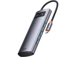 USB-хаб BASEUS Metal Gleam Series 4-in-1 Multifunctional Type-C HUB Gray (WKWG070013)