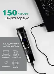 Універсальний тример для бороди Vgr 5 в 1 AFA Series Акуумуляторний тример для носа і тіла, шейвер для гоління 5 Вт Black - мініатюра 4