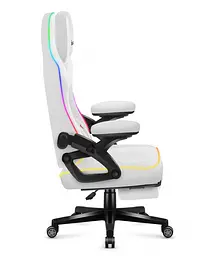 Комп'ютерне крісло Huzaro Force 4.6 White RGB тканина - мініатюра 6