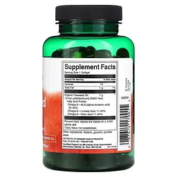 Олія насіння льону Flaxseed Oil 1г - 100 капсул Swanson - мініатюра 2