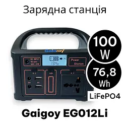 Портативна зарядна станція Gaigoy EG012Li 100W / 76.8Wh LiFePO4 220V - мініатюра 2