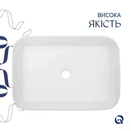 Раковина накладна Qtap Virgo N 560x380x130 White з донним клапаном QT18116308W48462 - мініатюра 5