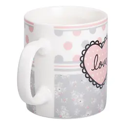 Чашка порцелянова Love 400 мл, сірий Liling Rongxiang Ceramic RX-N240143GKV - мініатюра 7
