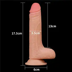 Фалоімітатор LoveToy Sliding Skin Dong 15.5 см тілесний - мініатюра 23