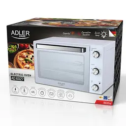 Електрична духова піч Adler AD 6027 48 л з конвекцією грилем вертелом біла - мініатюра 10