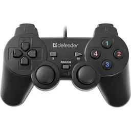 Геймпад Defender Omega, чорний, USB, для ПК, вібрація, 12 кнопок, 2 аналогових стику, D-Pad (64247)
