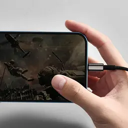 Кабель Baseus Tungsten Gold One-for-three Fast Charging Data 3-in-1 (Micro USB+Lightning+Type-C) 3.5 black (CAMLTWJ-01) - мініатюра 7