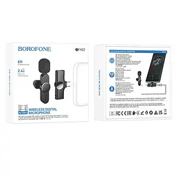 Петличний бездротовий мікрофон Borofone BFK12 Trophy lavalier Type-C Black - мініатюра 6
