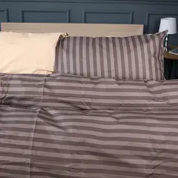 Комплект постільної білизни MirSon Ranforce Elite Elegant Stripes 110х140 см бежевий/шоколадний (2200011018621) - мініатюра 2