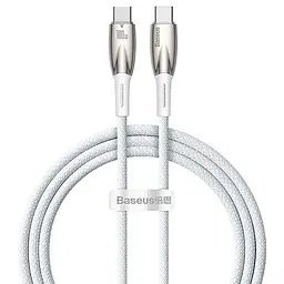 Дата кабель Baseus Glimmer Series Fast Charging Type-C to Type-C 100W 1 м CADH00070 White