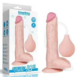 Великий фалоімітатор LoveToy Squirt Extreme що кінчає 25.4 см тілесний - мініатюра 2