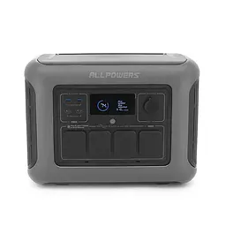Power station ALLPOWERS R1500 LITE APP Control, Wi-Fi, Bluetooth, 1600W, 1056Wh LiFePO4 3500Cycles, MPPT 650w max, CAR port, DC12/24V, 4хAC 220V, 2xUSB-TYPE-C 100W, 2xUSB-A 18W, XT60, wireless 2*30W, Fast charge 60min, 413×312×265mm, 16,7kg - мініатюра 4