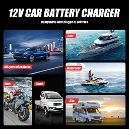 Автомобільний зарядний пристрій Foxsur FBC1206D 12V/6А Автоматичний імпульсний з функцією відновлення Yellow (19431) - мініатюра 12