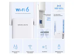 Повторювач Wi-Fi Mercusys ME80X - мініатюра 3