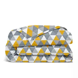 Дитяча постільна білизна в ліжечко TRIANGLES, жовтий (DeltaYellowGrey_01White_140) - мініатюра 4