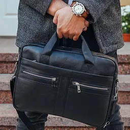Чоловіча сумка для ноутбука й документів чорна SK N8256 Tiding Bag - мініатюра 10