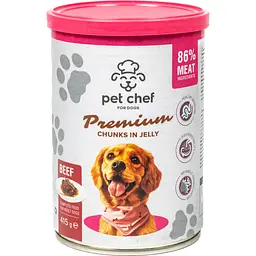 Вологий корм для дорослих собак Pet Chef Шматочки в желе з яловичиною 415 г - мініатюра 2