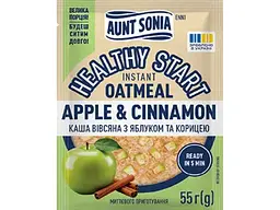Каша швидкого приготування AUNT SONIA 55г з яблуком та корицею вівсяна