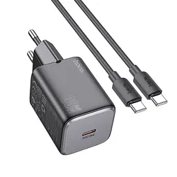 МЗП Hoco N40 Mighty PD20W (1USB-C) + кабель Type-C to Type-C Black - мініатюра 3