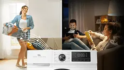 TCL Пральна машина фронтальна, 7кг, 1400, A, 49см, дисплей, пара, інвертор, білий - мініатюра 6