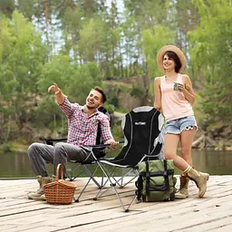 Крісло туристичне розкладне Outtec з чохлом чорно-сірий - мініатюра 4