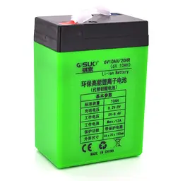 Літієва акумуляторна батарея QiSuo QS610СH 6 В 10 А·год Li-ion 18650, + зарядний пристрій 8,4 В 1 А + крокодили - мініатюра 1