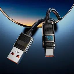 Кабель Hoco Type-C Line charging data cable with display U137 1.2m, 5A/66W - миниатюра 2