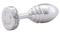 Анальна пробка Doxy Ribbed Butt Plug 11 см (сріблястий) - мініатюра 2
