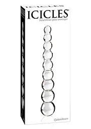 Скляне ділдо кулькове Icicles No.2 21.5 см прозорий - мініатюра 5