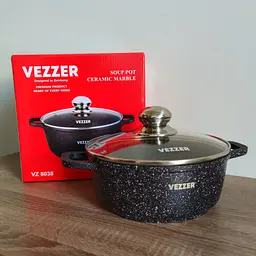 Каструля Vezzer з кришкою 20 см 2.5 л чорна (VZ8038) - мініатюра 9