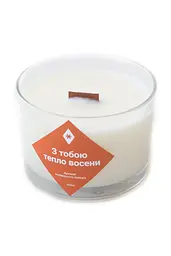 Свічка З тобою тепло восени 200 мл 20 год Широкі Соєвий віск - мініатюра 2